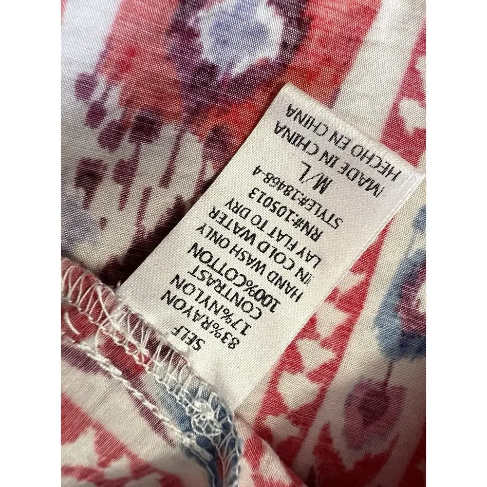 SAVANNA JANE Women's Floral Embroidered Poncho Tunic Top Red Blue Size M/L - Picture 13 of 16